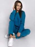 Ladies\' insulated tracksuit top and loose pants turquoise FI762